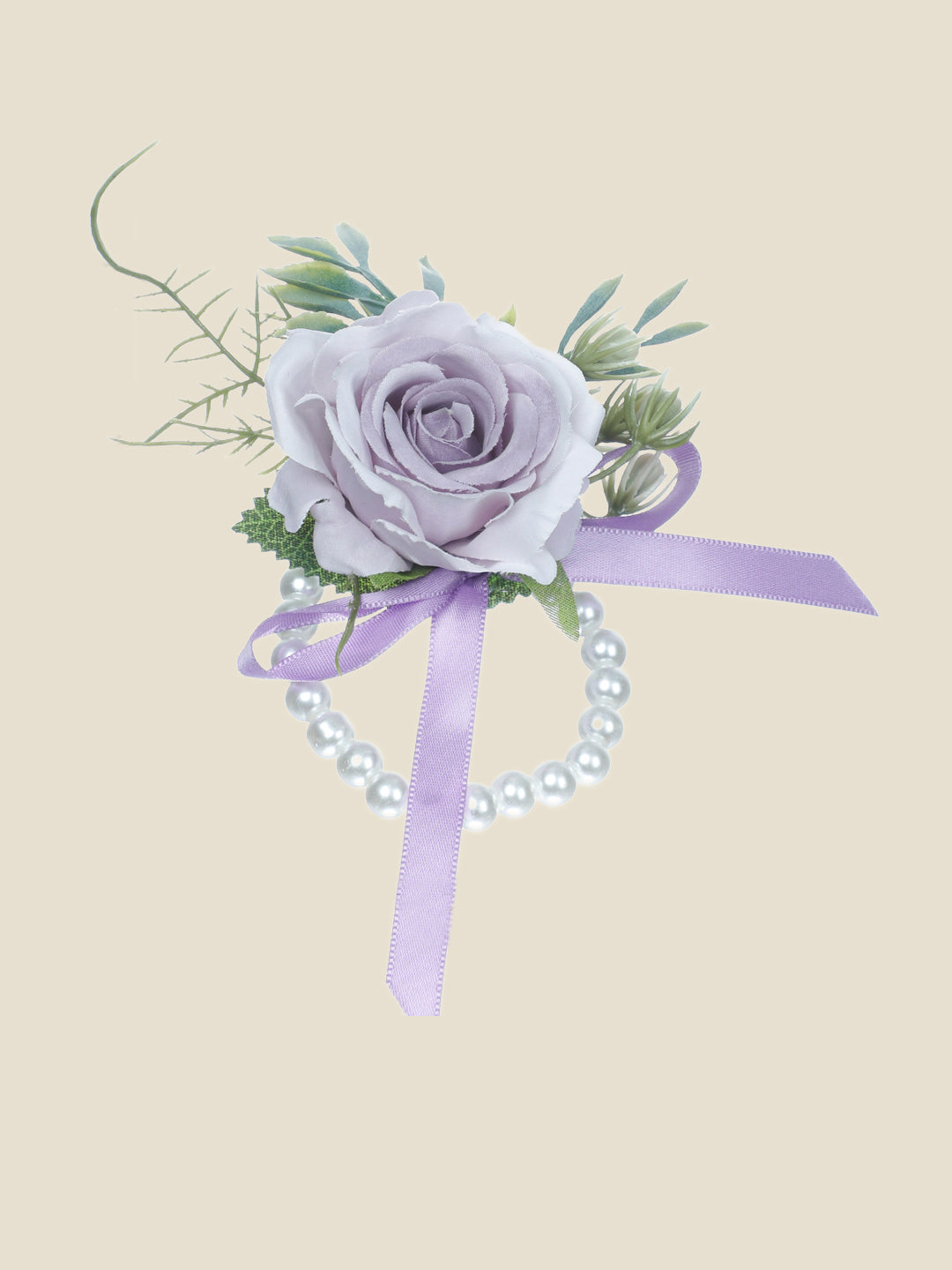 Purple Pearl Rose Event Wrist Corsages