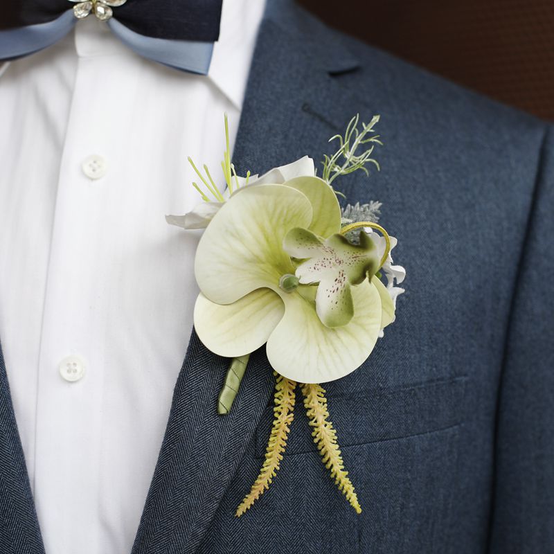 Green Orchid Event Boutonnière