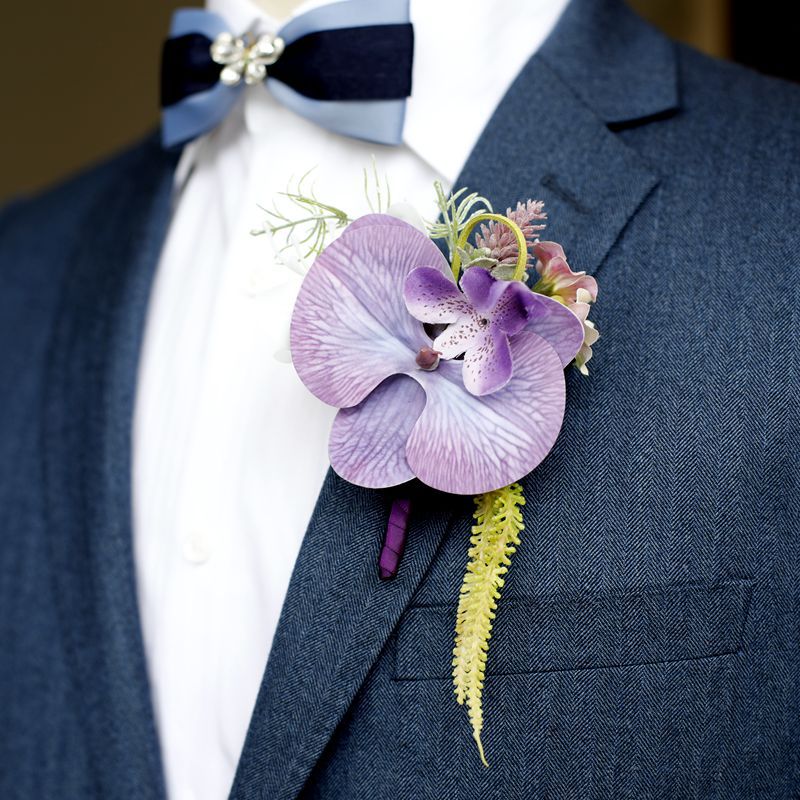 Purple Orchid Event Boutonnière