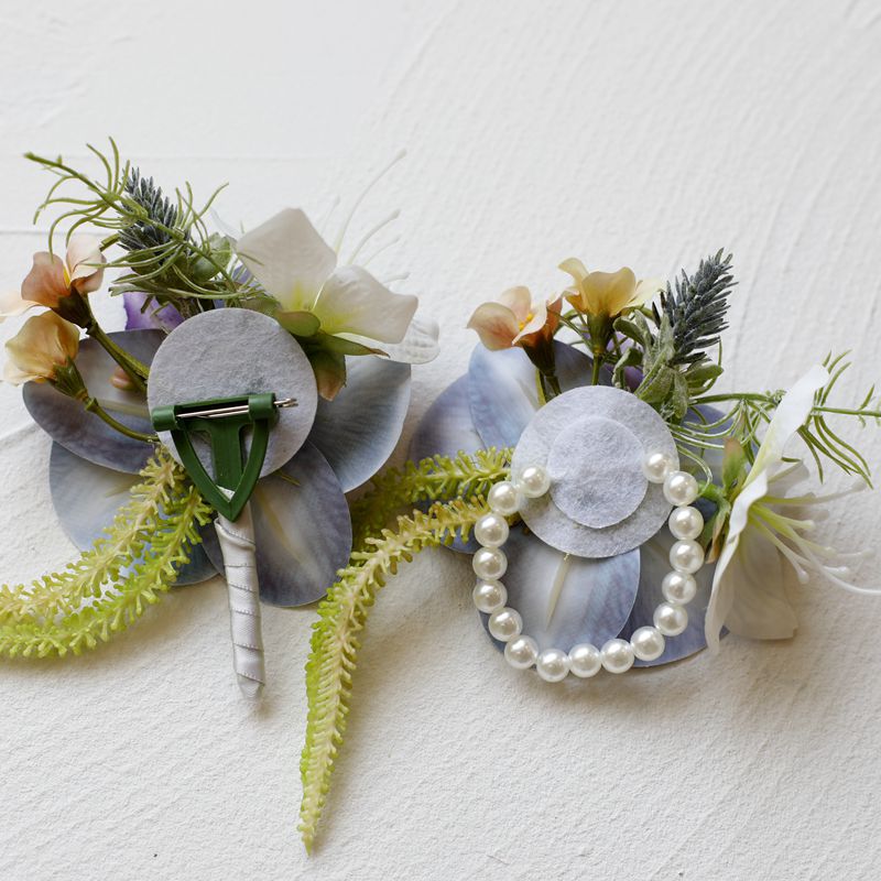 Purple Pearl Rose Event Wrist Corsages